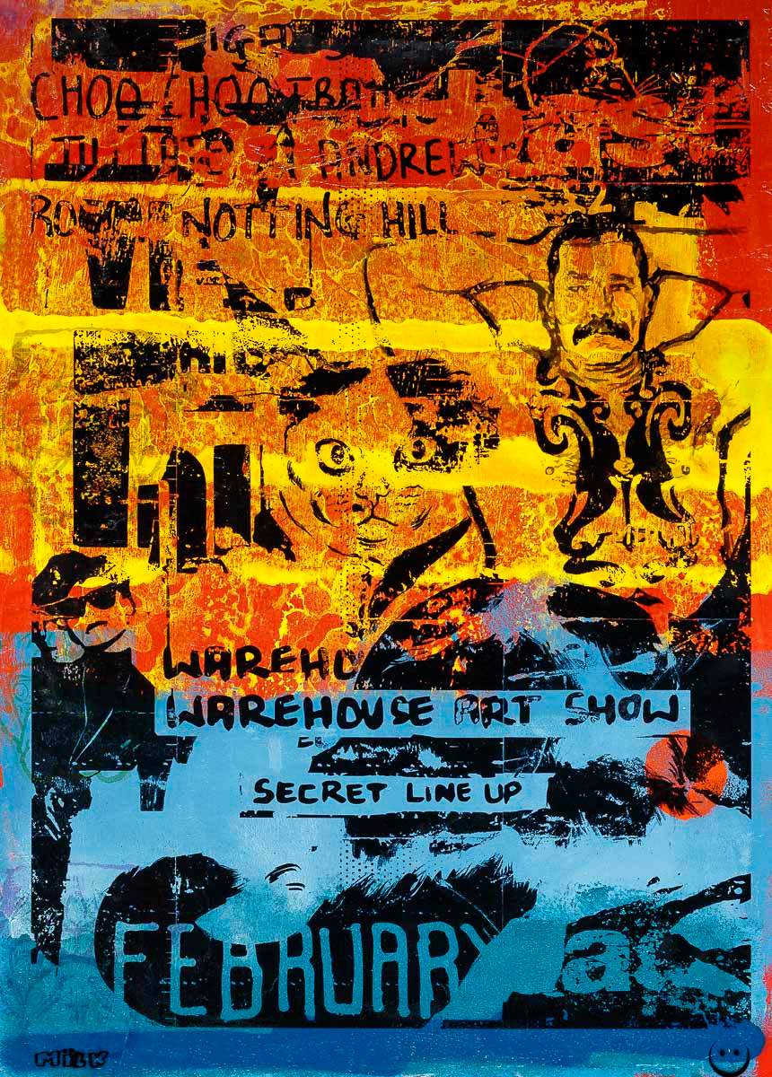 Secret Warehouse Art Show - Rusted Nail - Original - SOLD by artist Andrew Milk - Wyecliffe Galleries