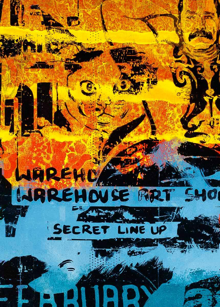 Secret Warehouse Art Show - Rusted Nail - Original - SOLD by artist Andrew Milk - Wyecliffe Galleries