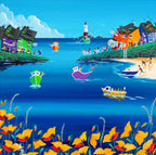 Bright Poppies Above the Bay - Original - SOLD by artist Anne Blundell - Wyecliffe Galleries