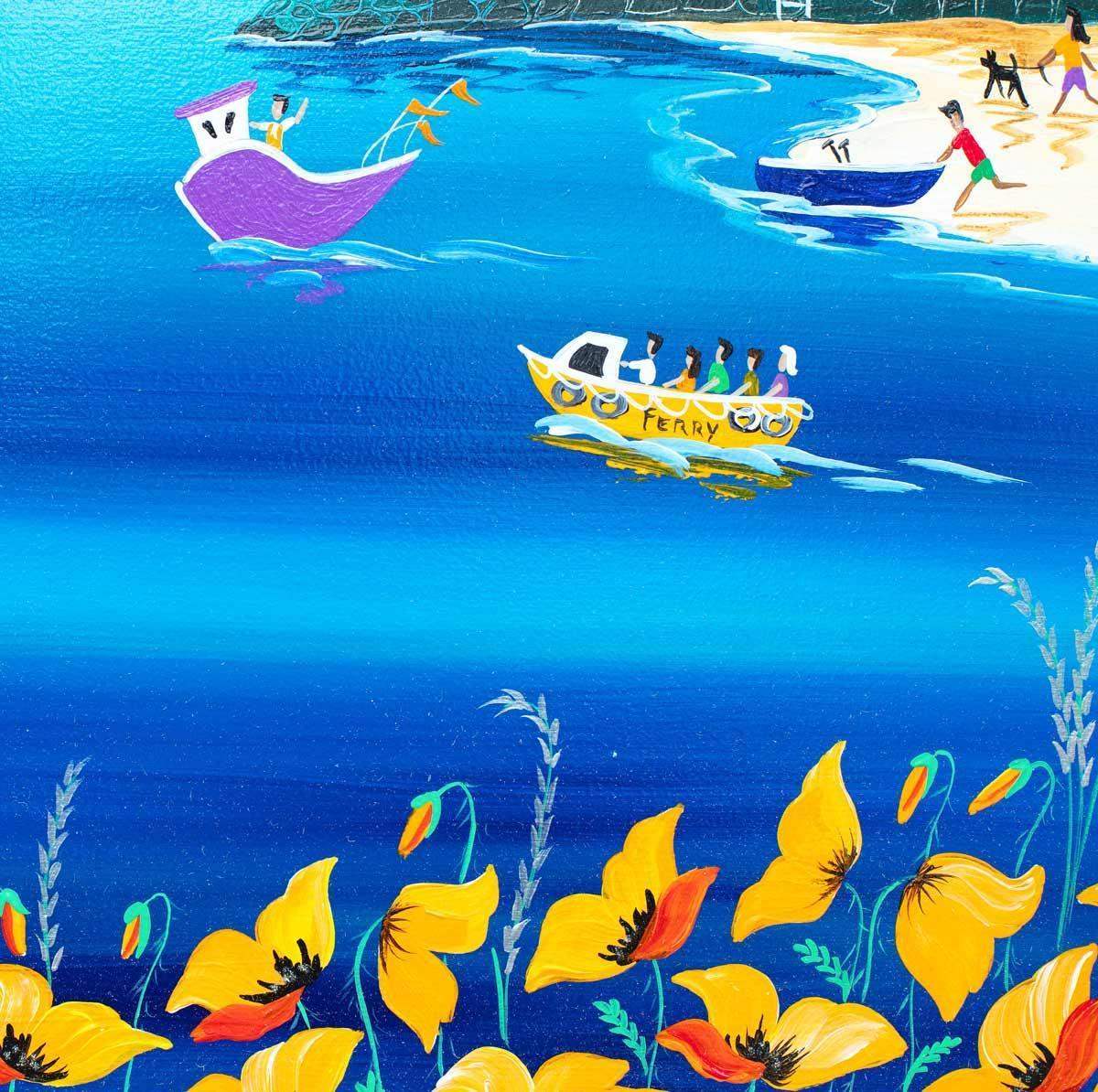 Bright Poppies Above the Bay - Original - SOLD by artist Anne Blundell - Wyecliffe Galleries