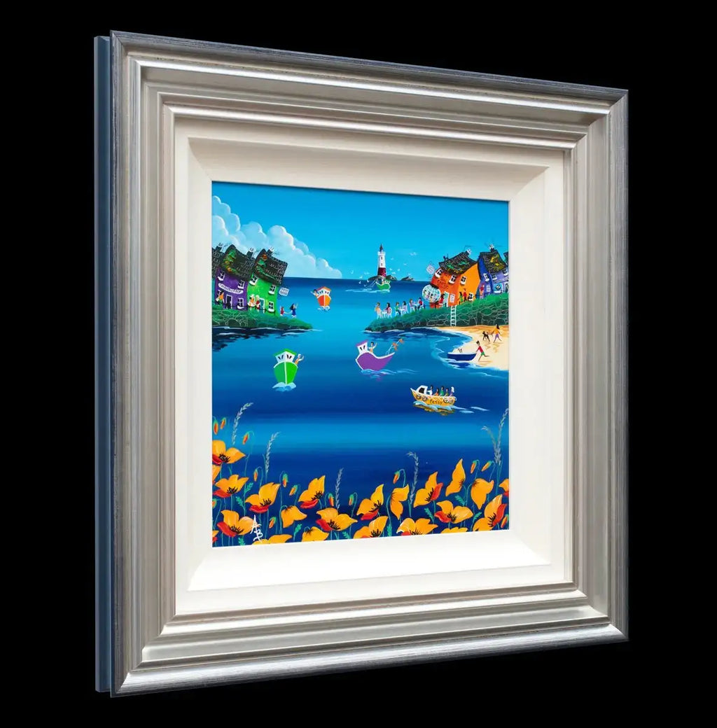 Bright Poppies Above the Bay - Original - SOLD by artist Anne Blundell - Wyecliffe Galleries