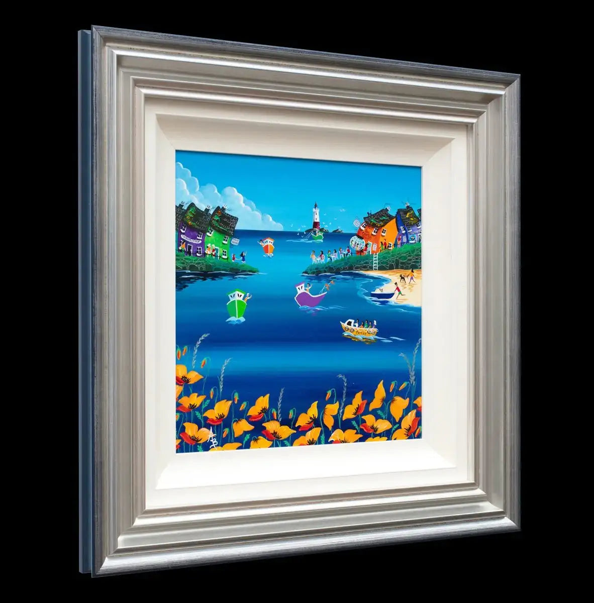 Bright Poppies Above the Bay - Original - SOLD by artist Anne Blundell - Wyecliffe Galleries