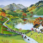 Collecting The Herdwicks - Original - SOLD by artist Anne Blundell - Wyecliffe Galleries