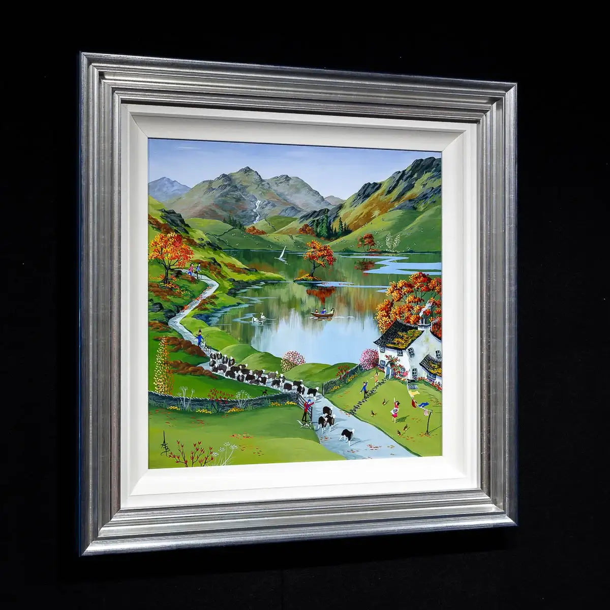 Collecting The Herdwicks - Original - SOLD by artist Anne Blundell - Wyecliffe Galleries