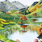 Collecting The Herdwicks - Original - SOLD by artist Anne Blundell - Wyecliffe Galleries