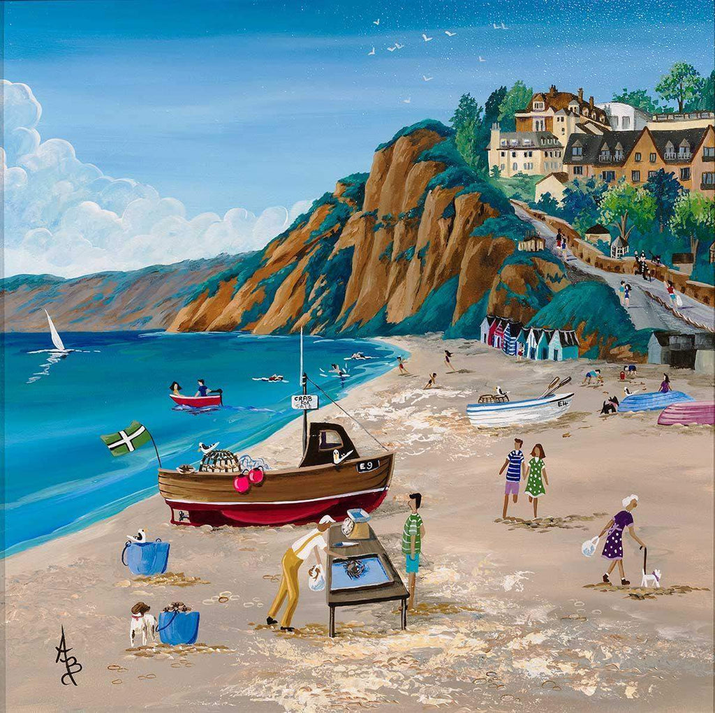 Crab Catch, Budleigh Salterton - SOLD by artist Anne Blundell - Wyecliffe Galleries