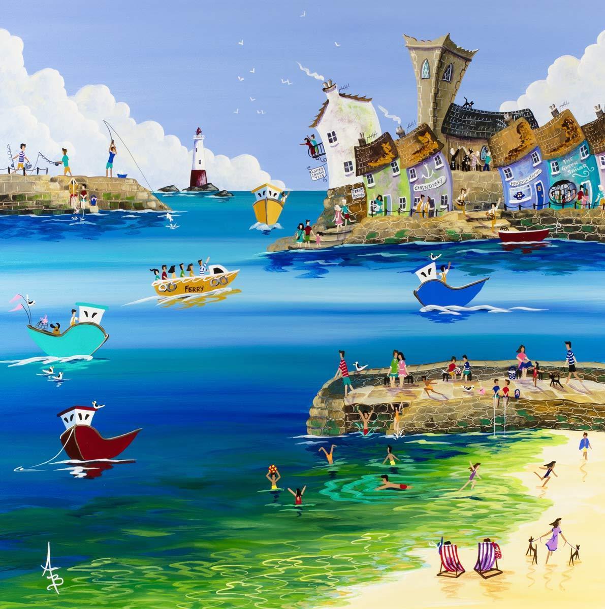 Crab Quay Pickers - Original Anne Blundell Framed