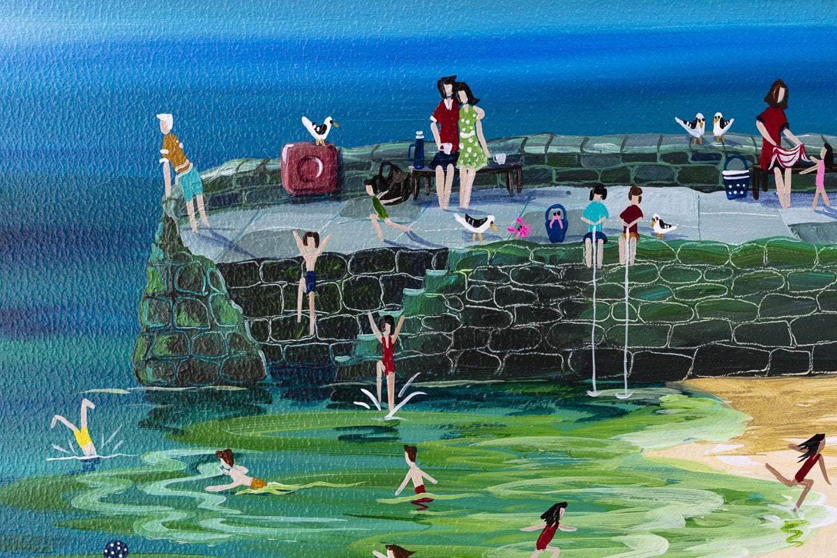 Crab Quay Water Babies - Original - SOLD by artist Anne Blundell - Wyecliffe Galleries