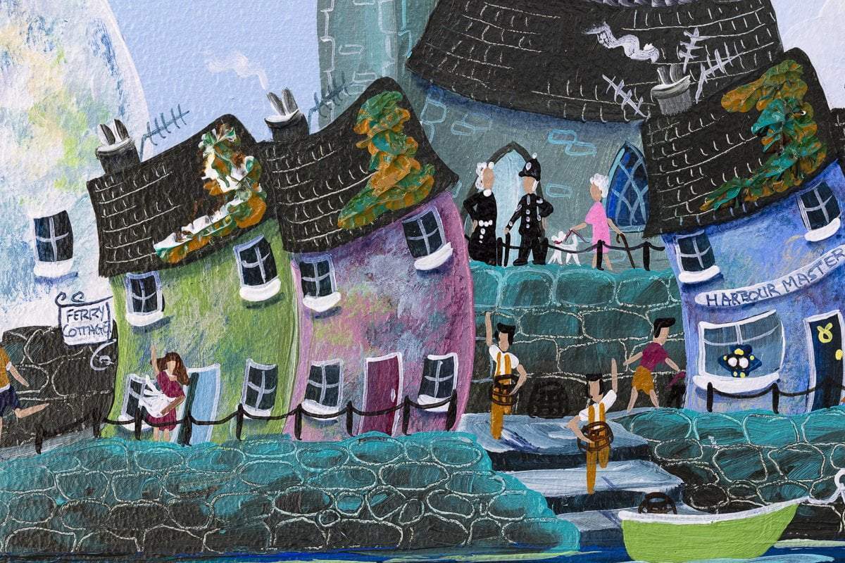 Crab Quay Water Babies - Original - SOLD by artist Anne Blundell - Wyecliffe Galleries