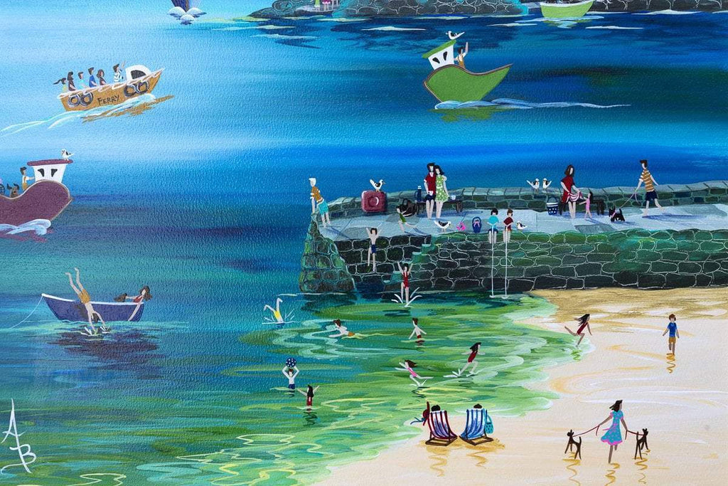 Crab Quay Water Babies - Original - SOLD by artist Anne Blundell - Wyecliffe Galleries