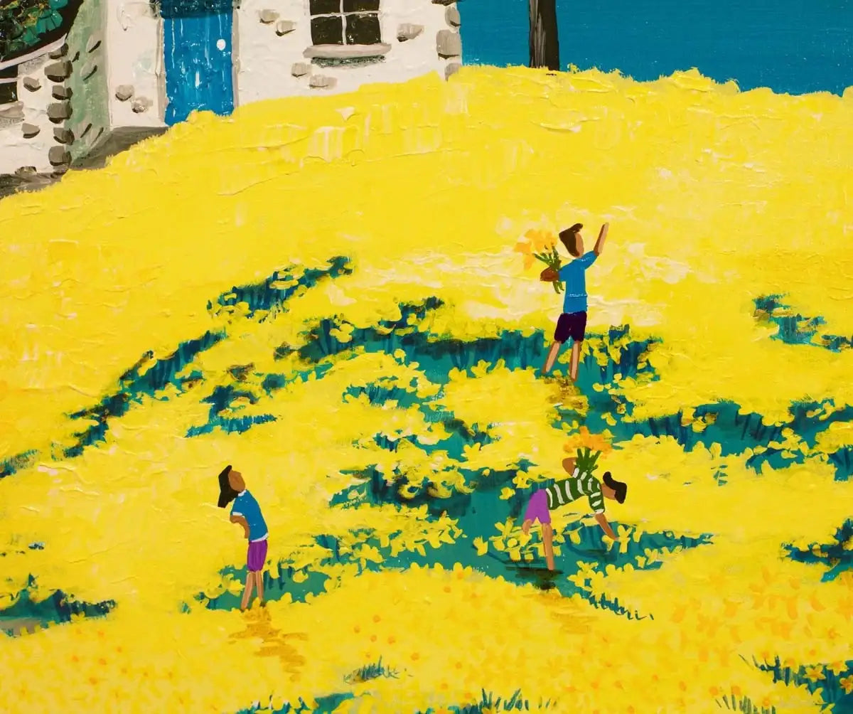 Daffodil Pickers Lunch - Original - SOLD by artist Anne Blundell - Wyecliffe Galleries