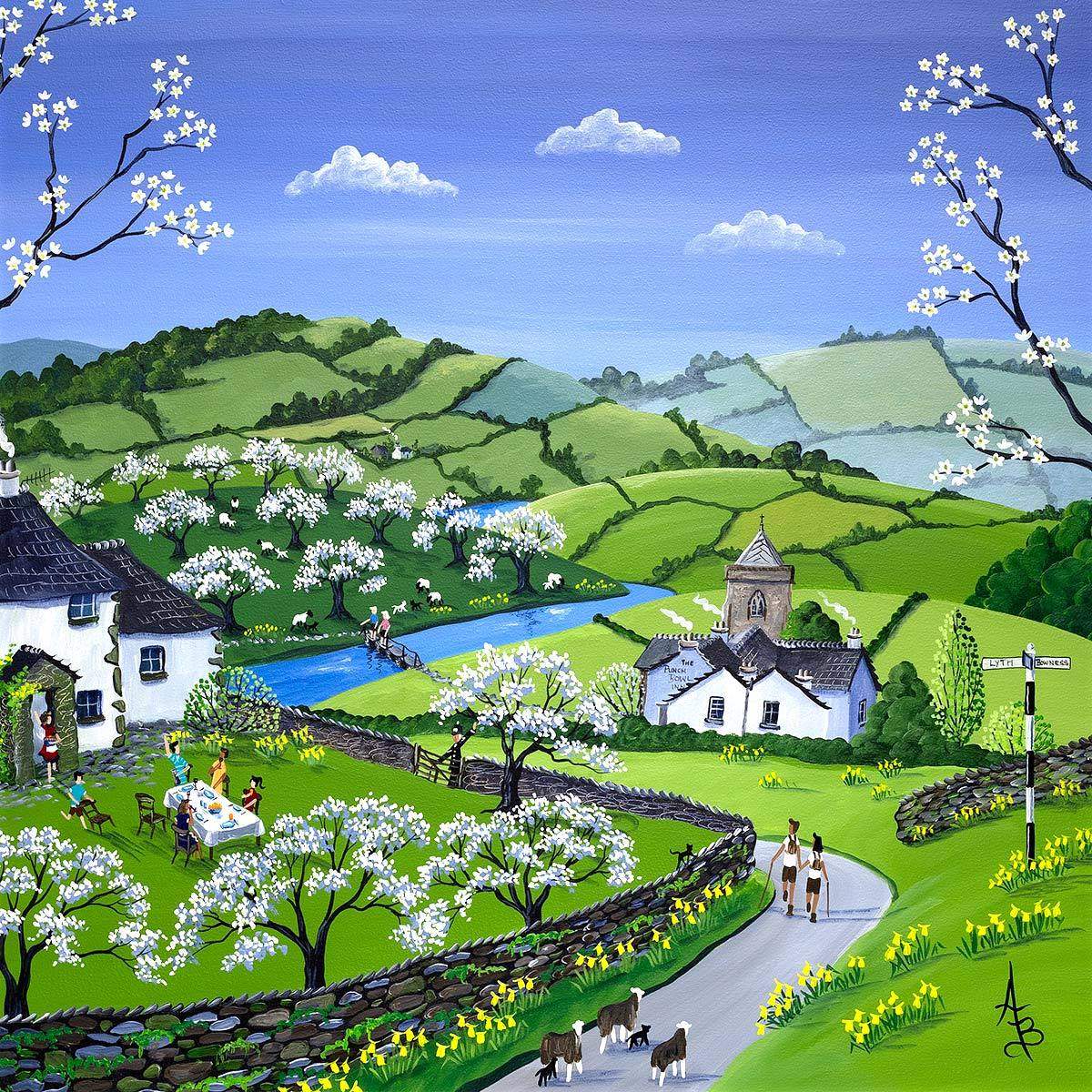 Damson Blossom - SOLD by artist Anne Blundell - Wyecliffe Galleries