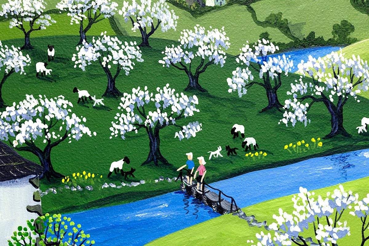 Damson Blossom - SOLD by artist Anne Blundell - Wyecliffe Galleries