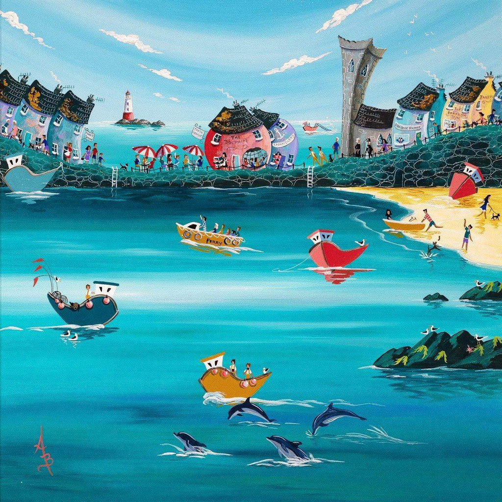 Dolphin Bay - Original - SOLD by artist Anne Blundell - Wyecliffe Galleries