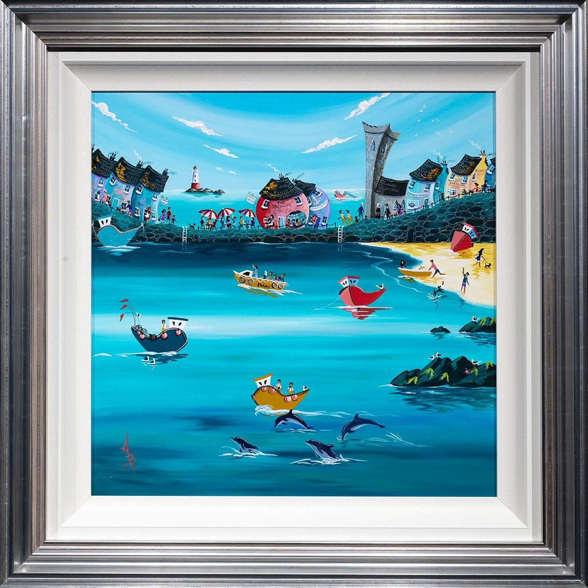 Dolphin Bay - Original Anne Blundell Framed