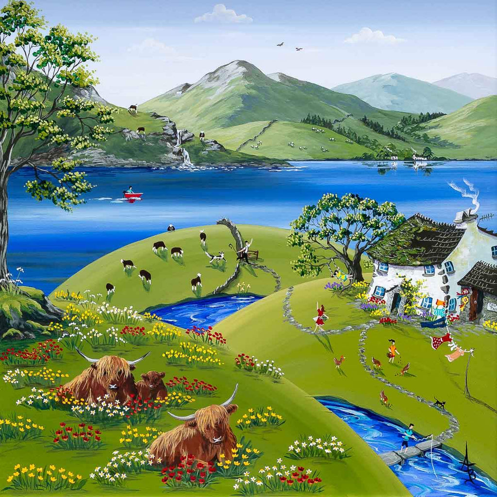 Eric in the Meadow - Original - SOLD by artist Anne Blundell - Wyecliffe Galleries