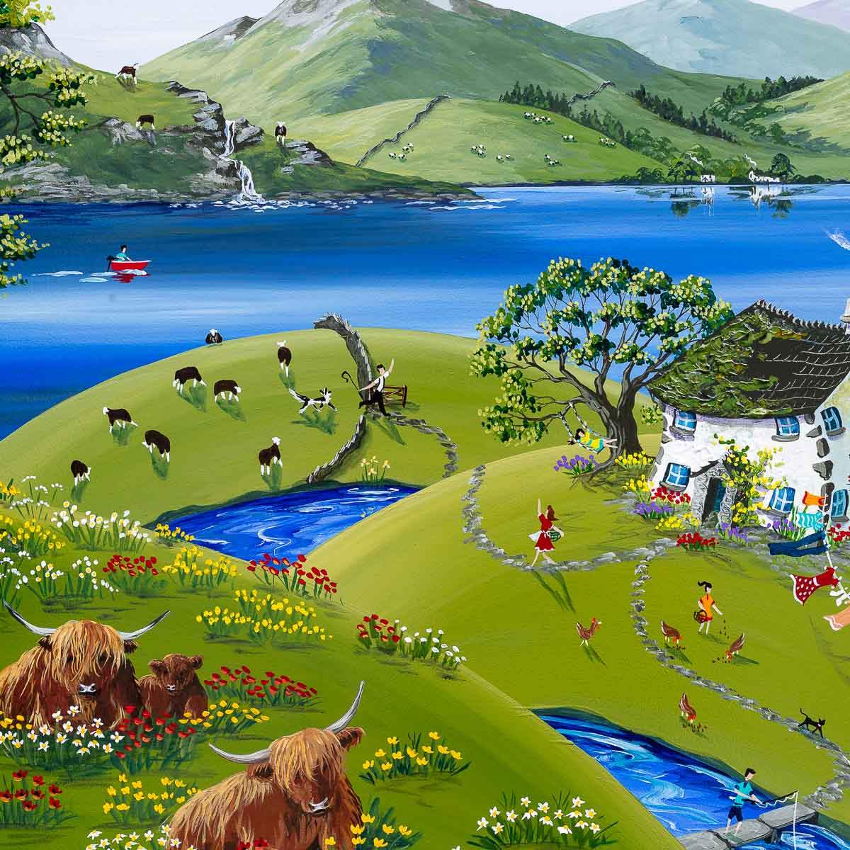 Eric in the Meadow - Original - SOLD by artist Anne Blundell - Wyecliffe Galleries