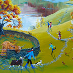 Eric Inspects The New Champion - Original - SOLD by artist Anne Blundell - Wyecliffe Galleries