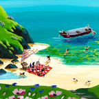 Flying Kites - Original - SOLD by artist Anne Blundell - Wyecliffe Galleries