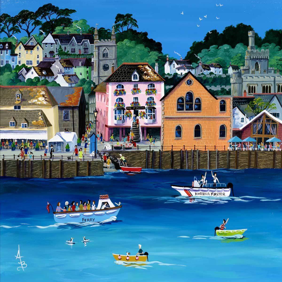 Fowey Ferry - Original - SOLD by artist Anne Blundell - Wyecliffe Galleries