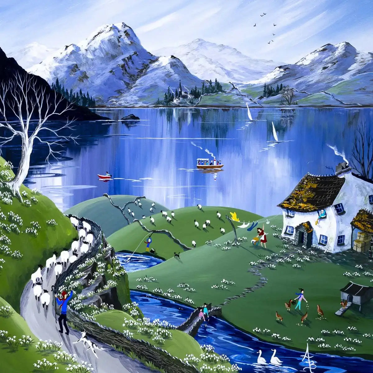 Frosted Snowdrops - Original - SOLD by artist Anne Blundell - Wyecliffe Galleries