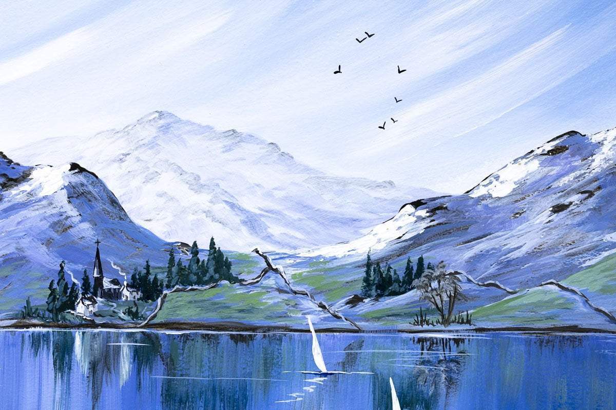 Frosted Snowdrops - Original - SOLD by artist Anne Blundell - Wyecliffe Galleries