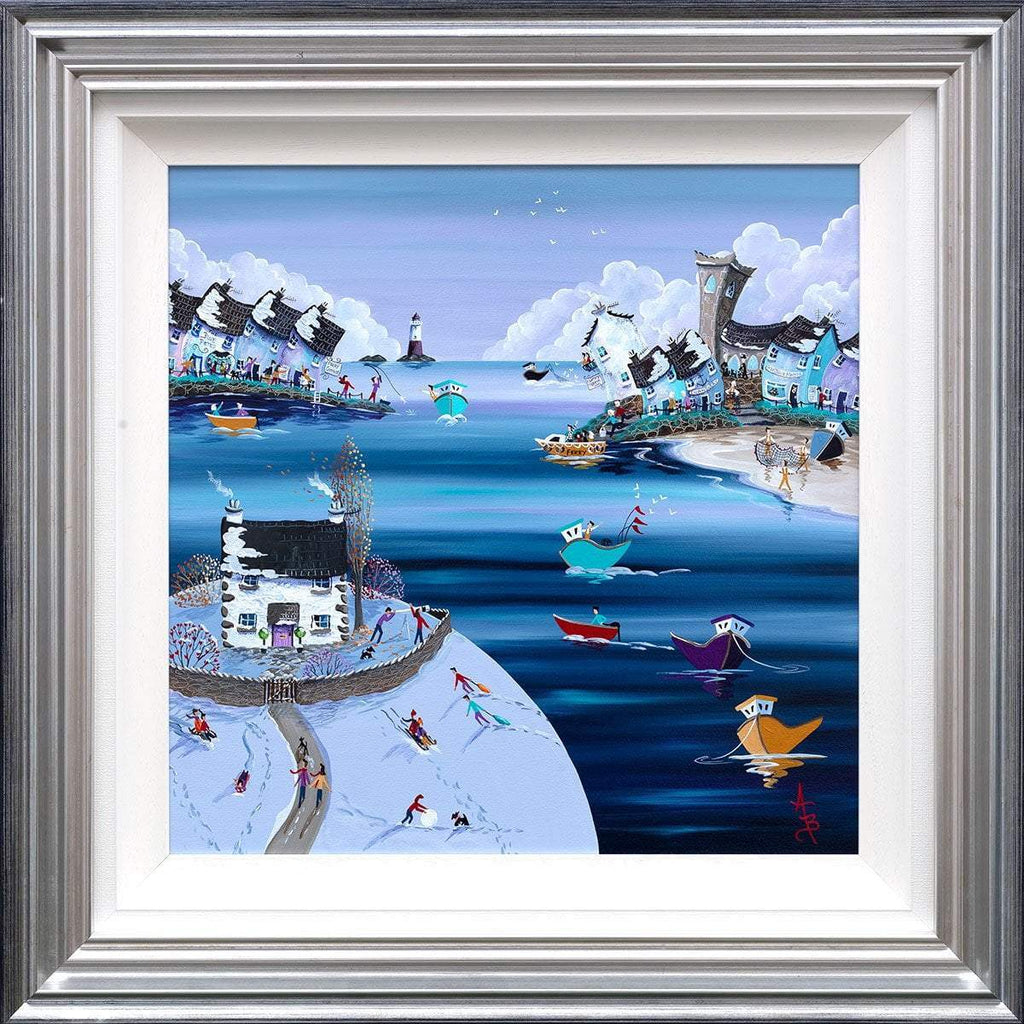 Fun in the Snow at Lookout Cottage - Original - SOLD by artist Anne Blundell - Wyecliffe Galleries