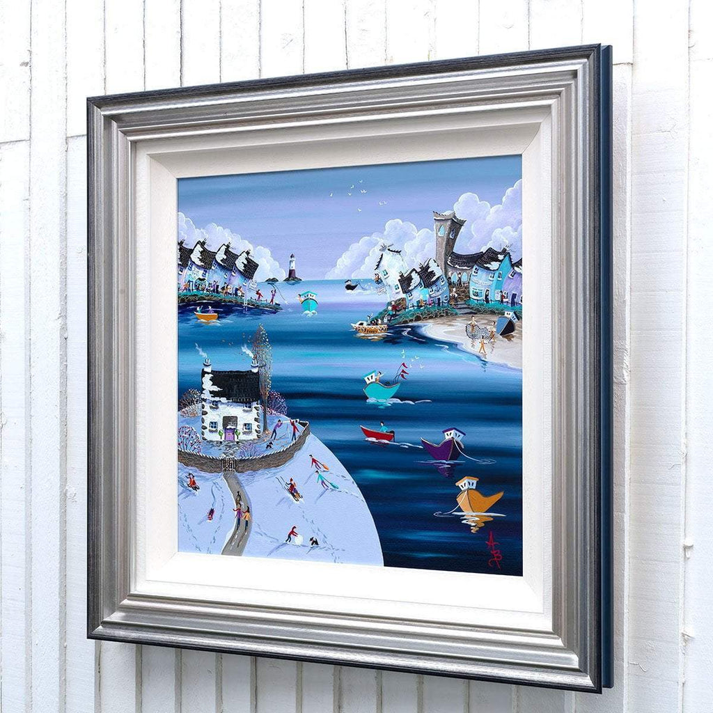 Fun in the Snow at Lookout Cottage - Original - SOLD by artist Anne Blundell - Wyecliffe Galleries