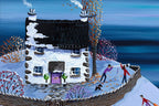 Fun in the Snow at Lookout Cottage - Original - SOLD by artist Anne Blundell - Wyecliffe Galleries