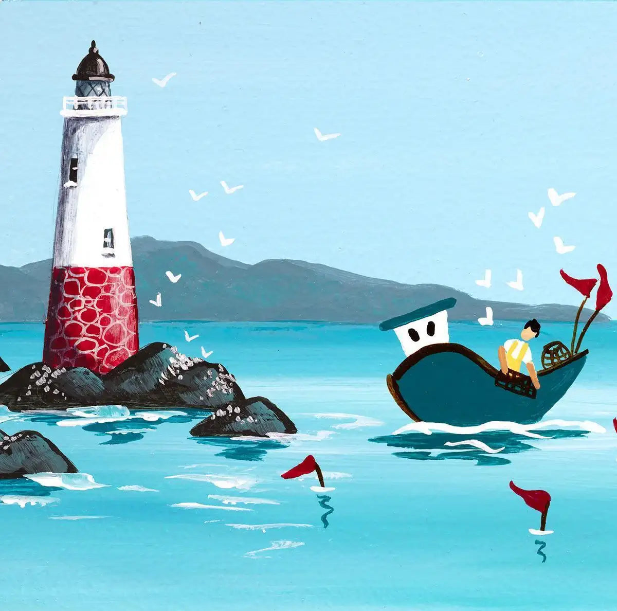 Great Day For A Surf - SOLD by artist Anne Blundell - Wyecliffe Galleries