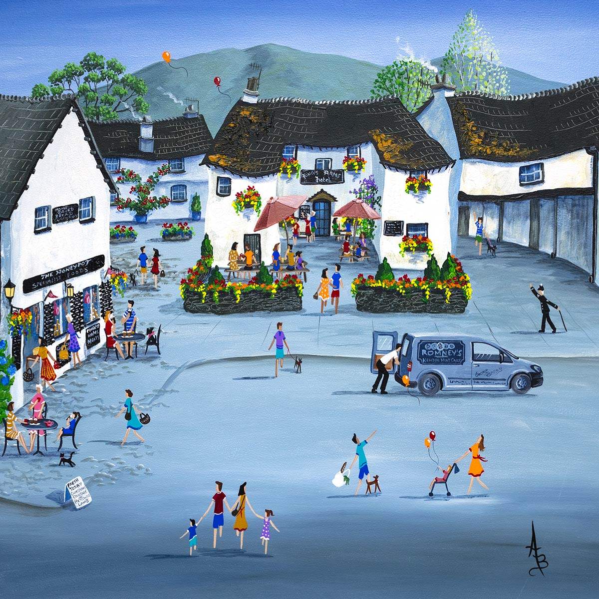 Hawkshead Honey Pot - Original - SOLD by artist Anne Blundell - Wyecliffe Galleries