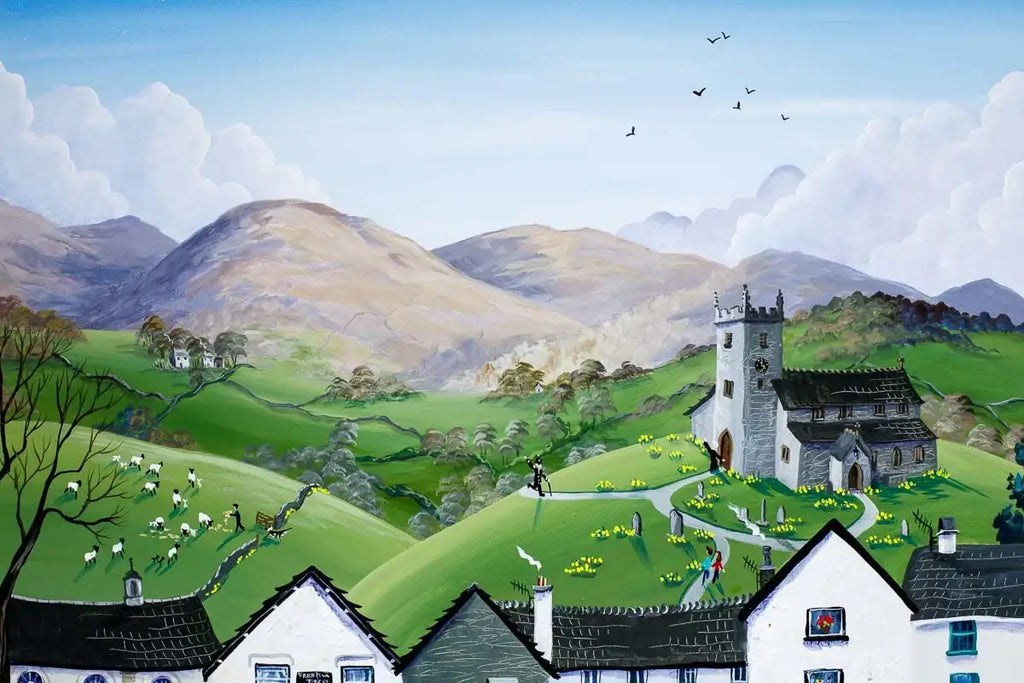 Hawkshead Spring - Original - SOLD by artist Anne Blundell - Wyecliffe Galleries