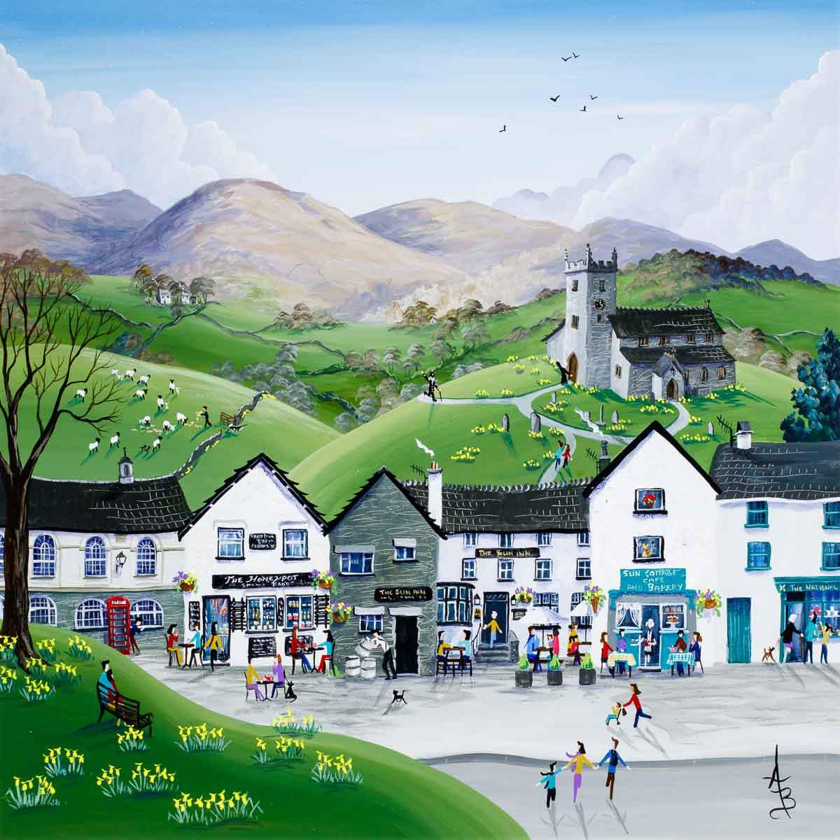 Hawkshead Spring - Original - SOLD by artist Anne Blundell - Wyecliffe Galleries