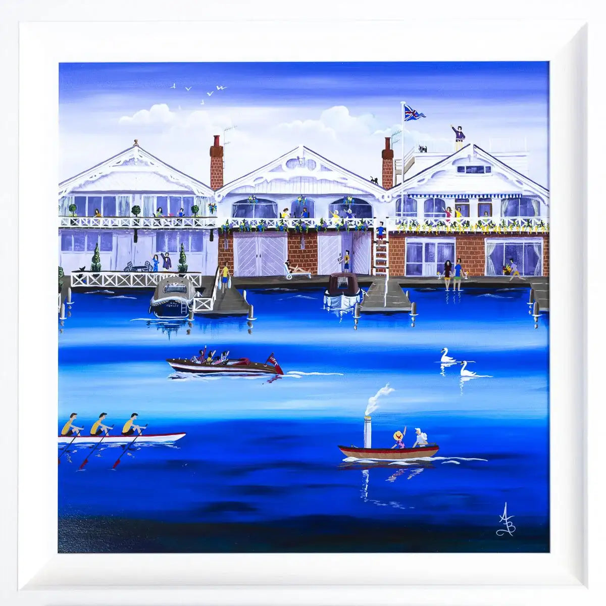 Henley Boating - Original - SOLD by artist Anne Blundell - Wyecliffe Galleries
