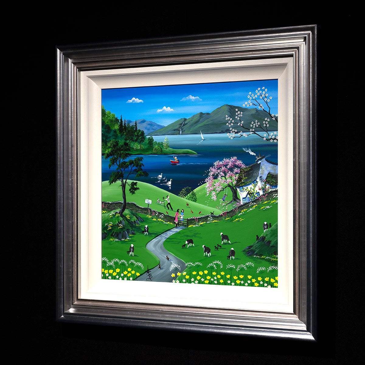 Herdwicks Among the Flowers - Original - SOLD by artist Anne Blundell - Wyecliffe Galleries