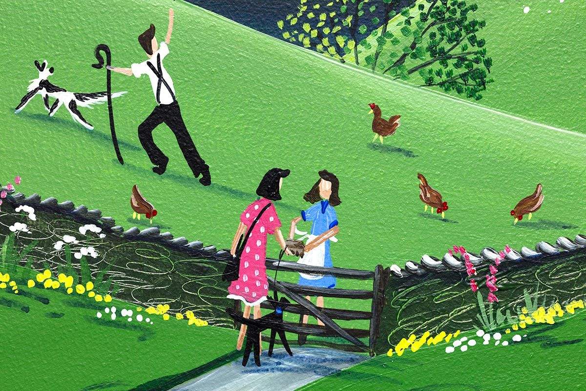 Herdwicks Among the Flowers - Original - SOLD by artist Anne Blundell - Wyecliffe Galleries