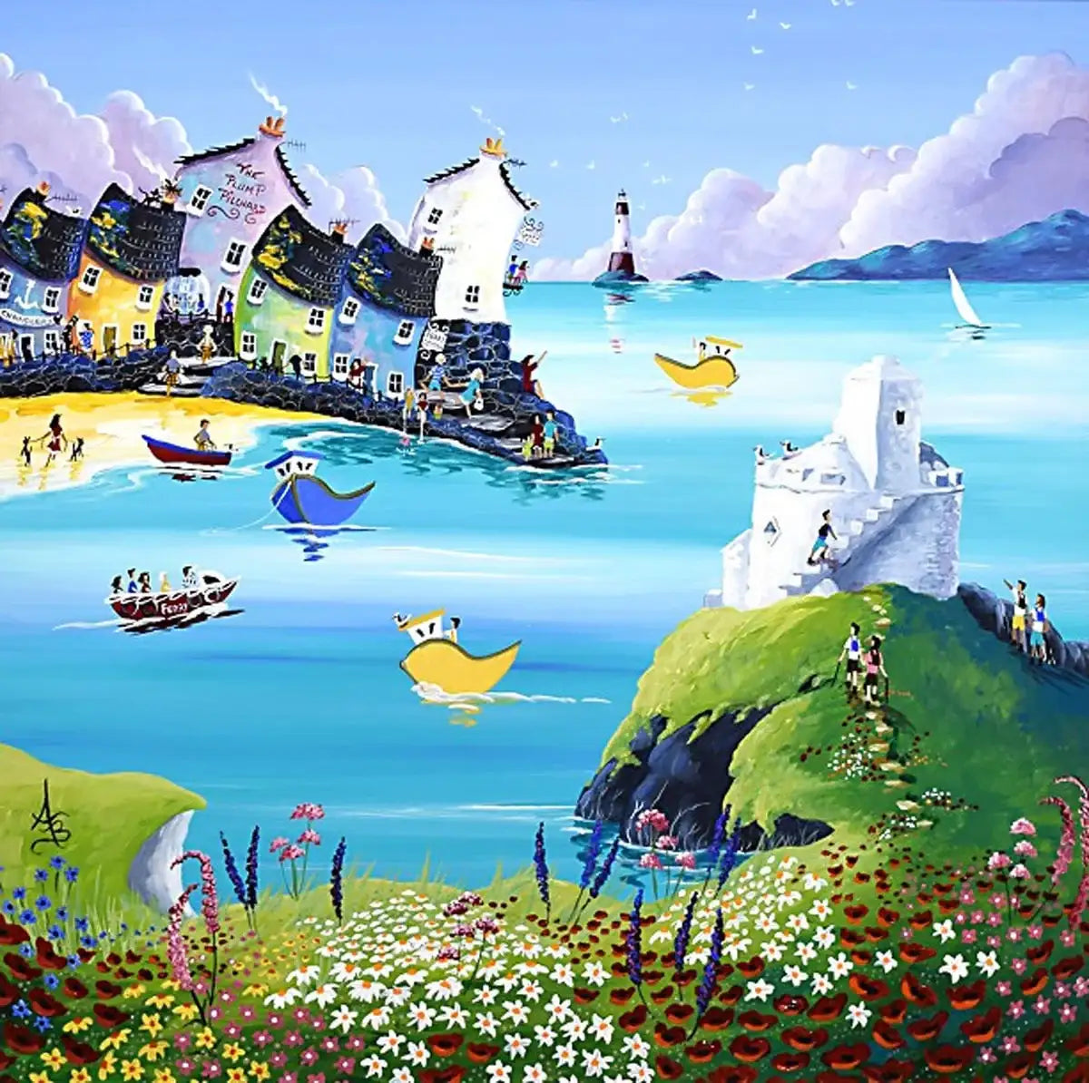 Hike to the Huer's Hut - SOLD by artist Anne Blundell - Wyecliffe Galleries