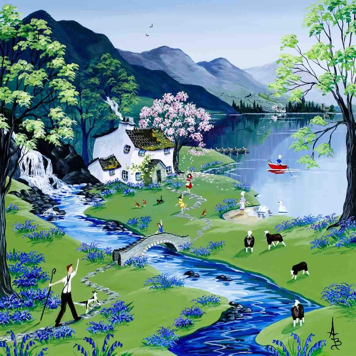 Home To Bluebell Farm - Original - SOLD by artist Anne Blundell - Wyecliffe Galleries