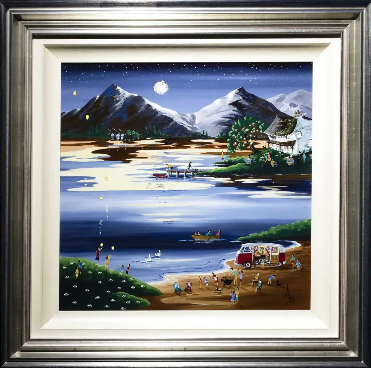 Lakeshore party - SOLD by artist Anne Blundell - Wyecliffe Galleries