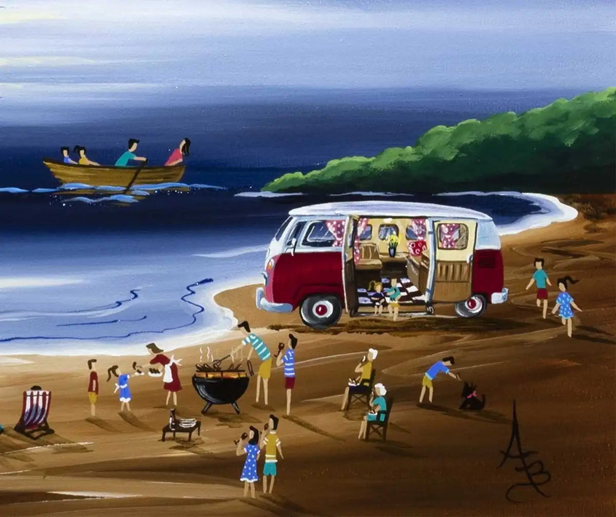 Lakeshore party - SOLD by artist Anne Blundell - Wyecliffe Galleries