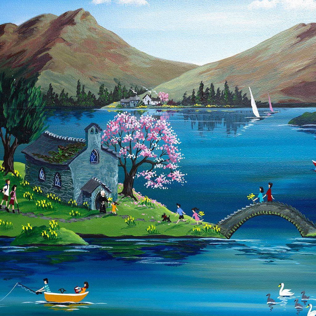 Looking at the Lambs - Original - SOLD by artist Anne Blundell - Wyecliffe Galleries