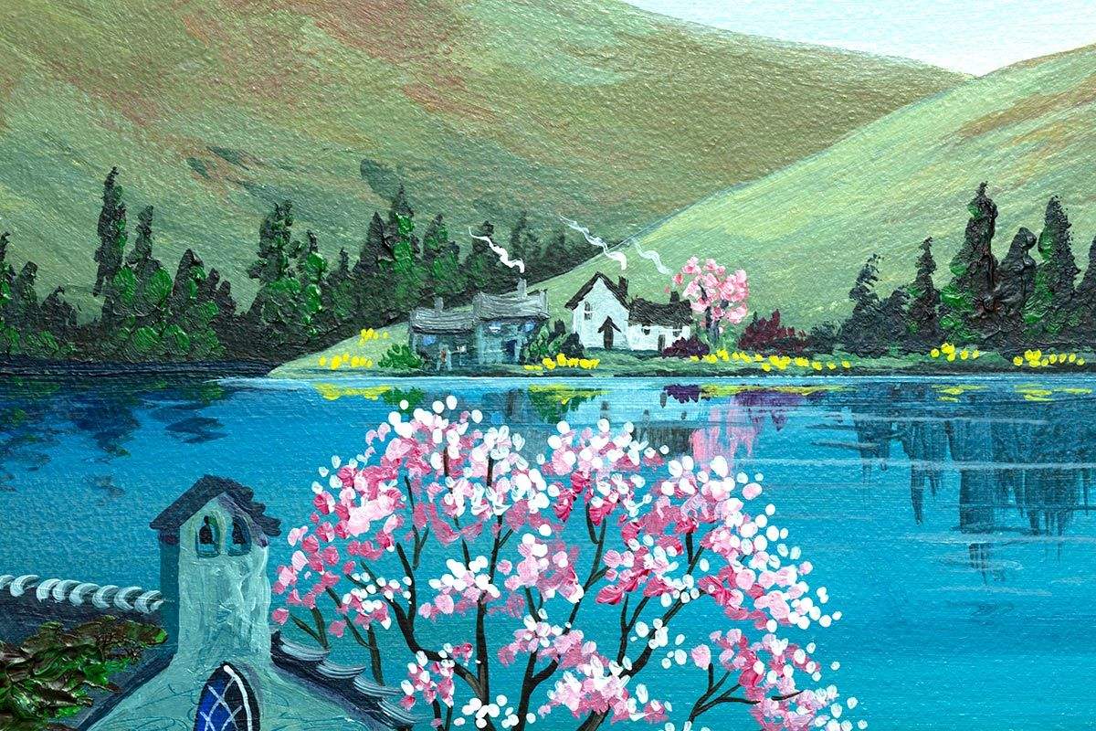 Looking at the Lambs - Original - SOLD by artist Anne Blundell - Wyecliffe Galleries