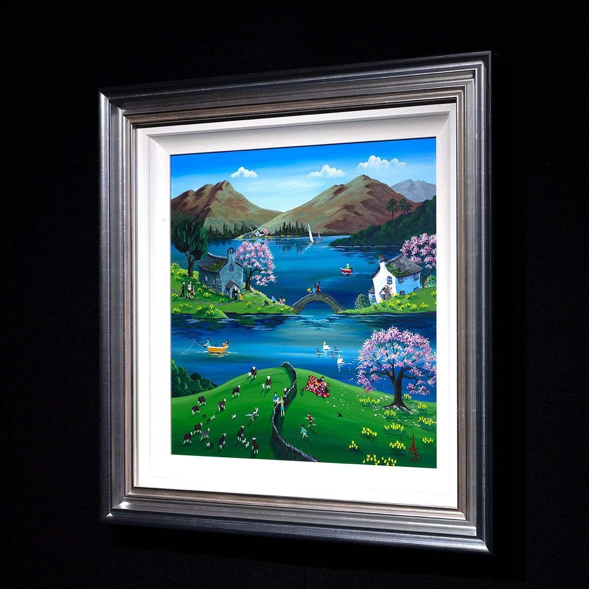 Looking at the Lambs - Original - SOLD by artist Anne Blundell - Wyecliffe Galleries