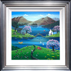 Looking at the Lambs - Original - SOLD by artist Anne Blundell - Wyecliffe Galleries