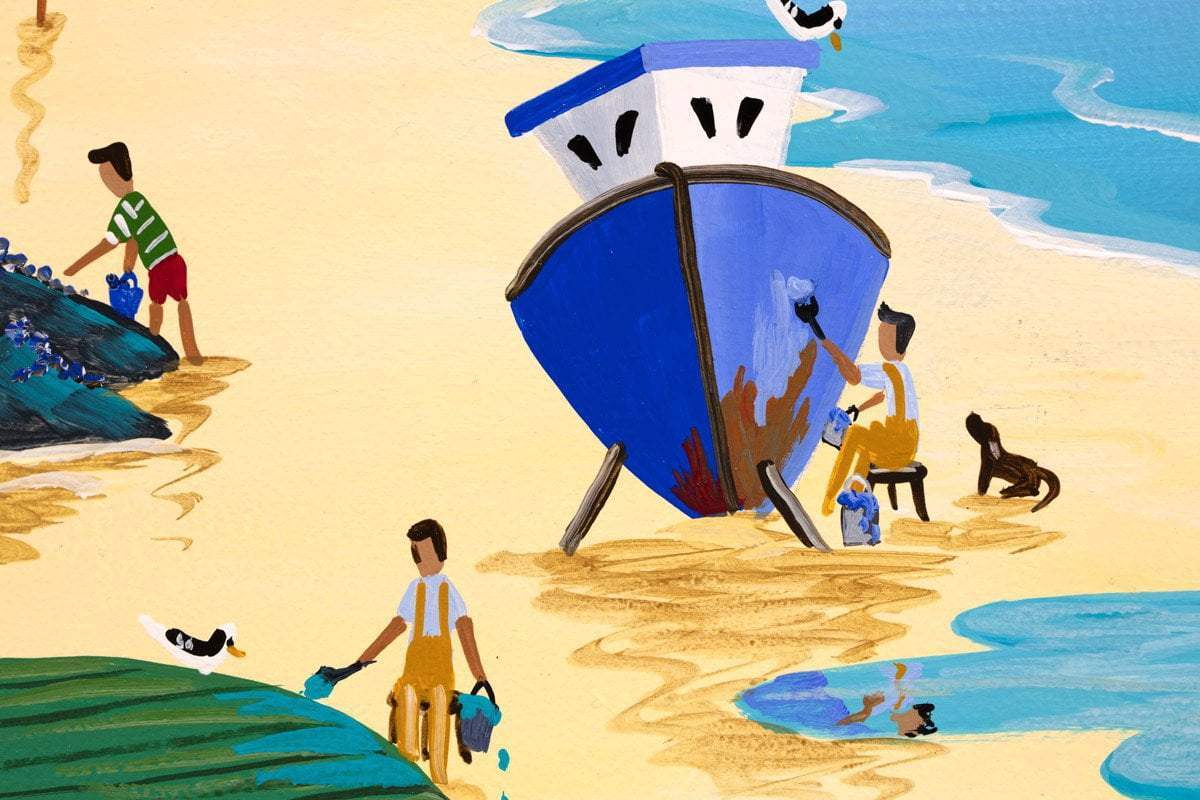 Low Tide Tasks - Original - SOLD by artist Anne Blundell - Wyecliffe Galleries