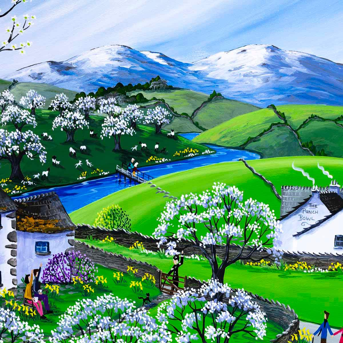 Lyth Valley Damson Blossom - Original - SOLD by artist Anne Blundell - Wyecliffe Galleries