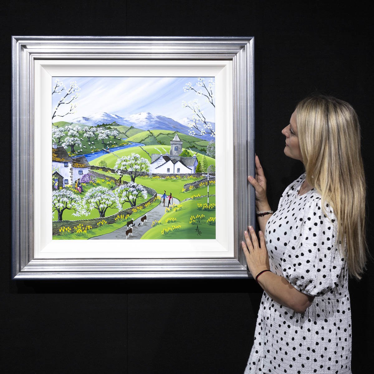Lyth Valley Damson Blossom - Original Anne Blundell Framed