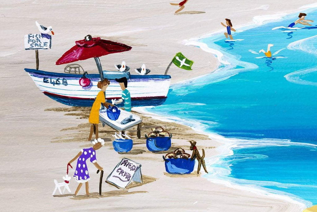 Mackerel Fishers Budleigh Salterton - Original - SOLD by artist Anne Blundell - Wyecliffe Galleries