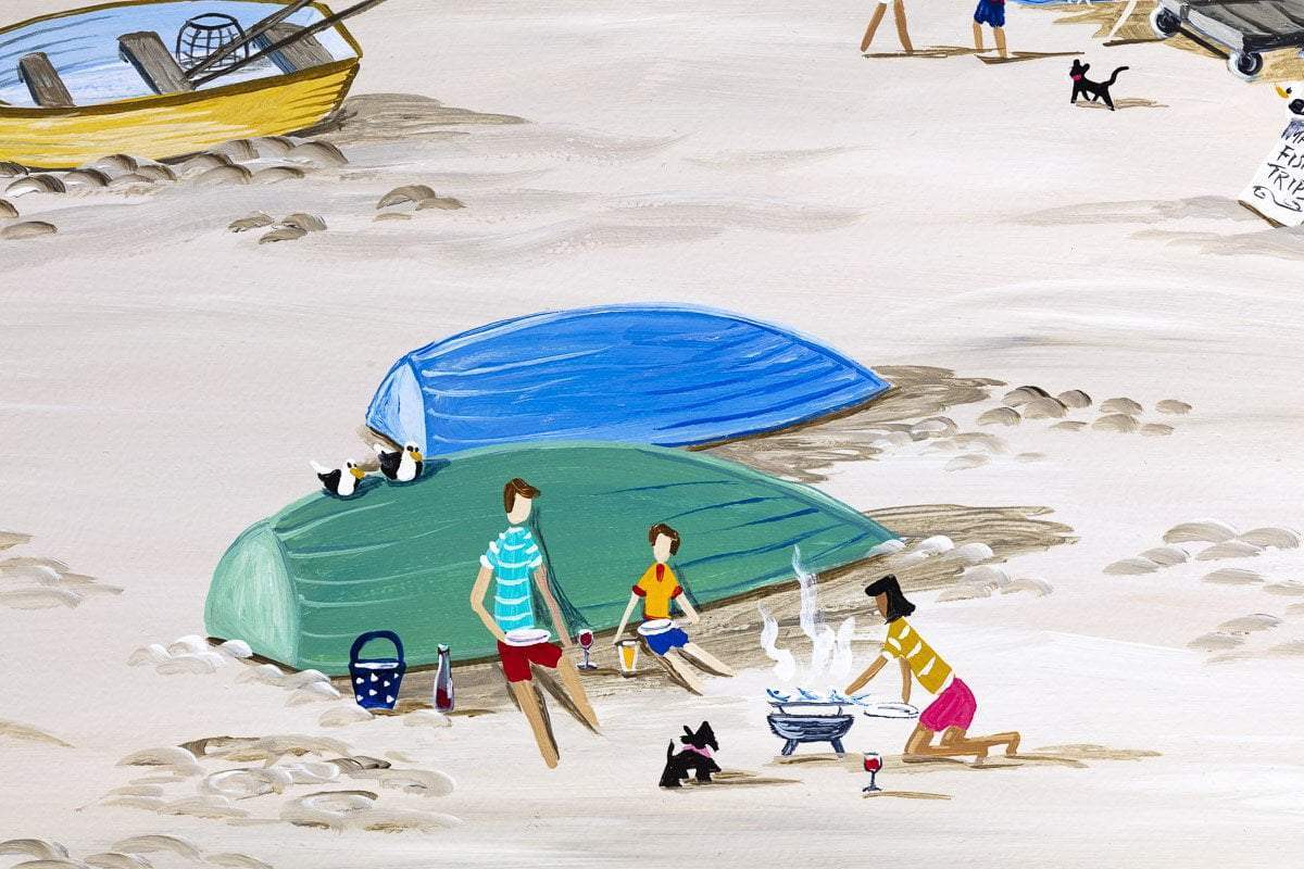 Mackerel Fishers Budleigh Salterton - Original - SOLD by artist Anne Blundell - Wyecliffe Galleries