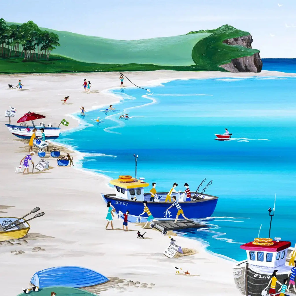 Mackerel Fishers Budleigh Salterton - Original - SOLD by artist Anne Blundell - Wyecliffe Galleries